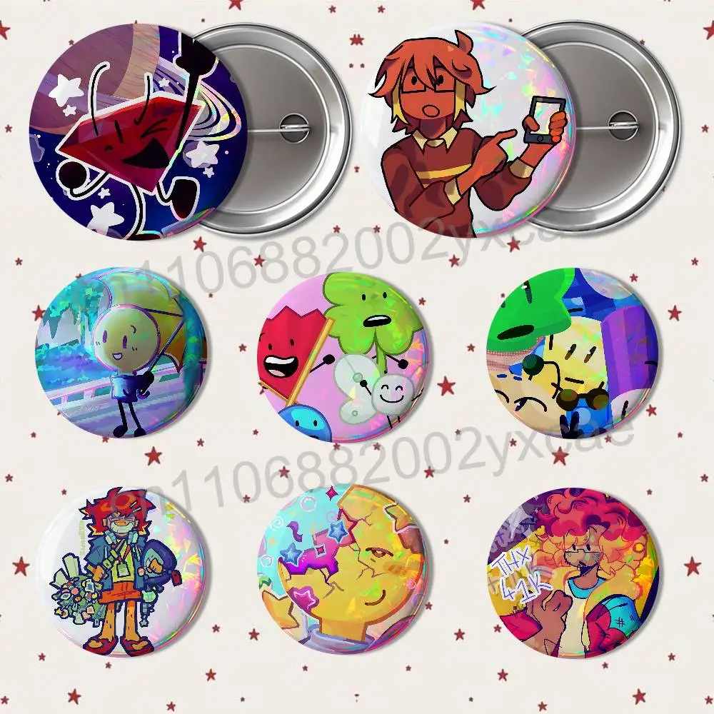 Fan Inanimate Insanity II Laser reflective round badges pins bag clothing decorations collectibles gifts for friends