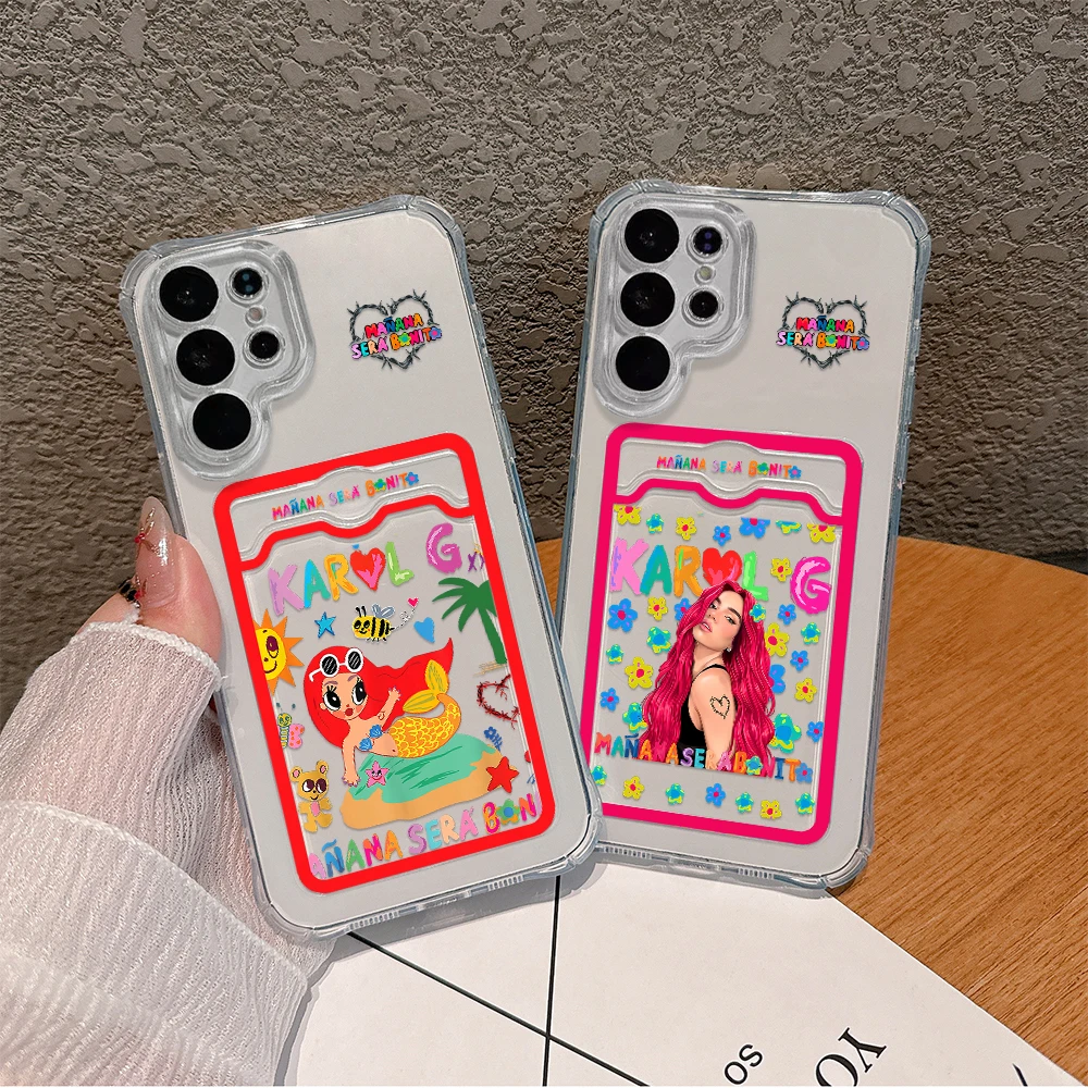 

Karol G Manana Sera Bonito Card Hold Case For Xiaomi Redmi 13C 12C 10C 9C Note 13 12 12s 11 10 Pro 4G 5G Anti-fall Clear Cover