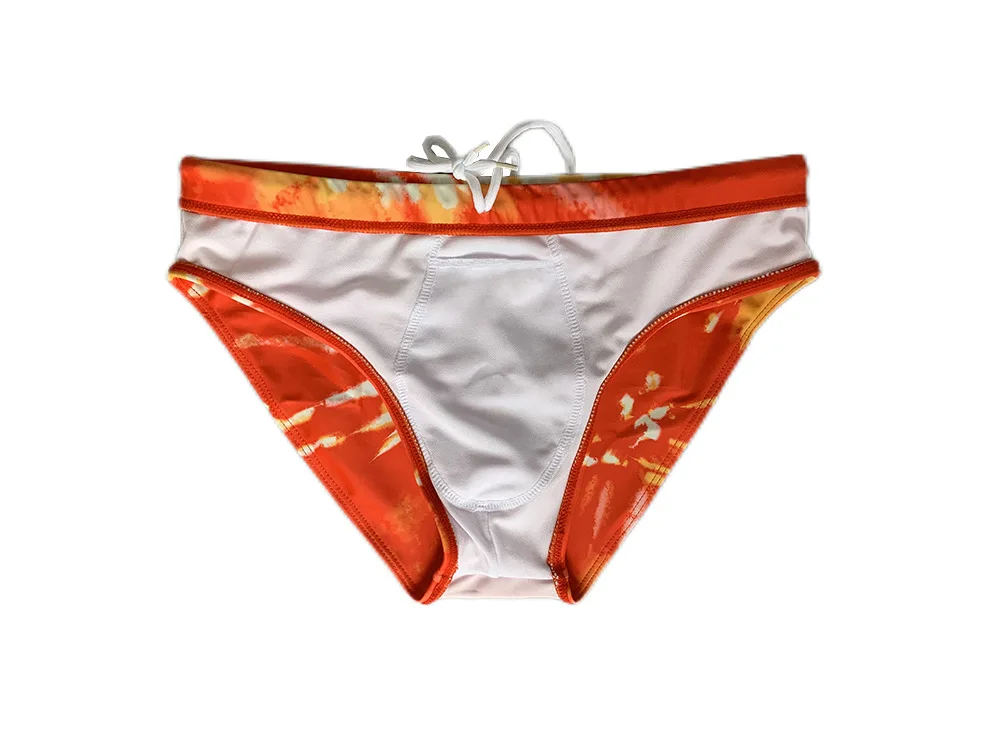 Trendy men's triangular  flame European and American youth swimming trunks soaking in hot springs adult swimsuit 10068