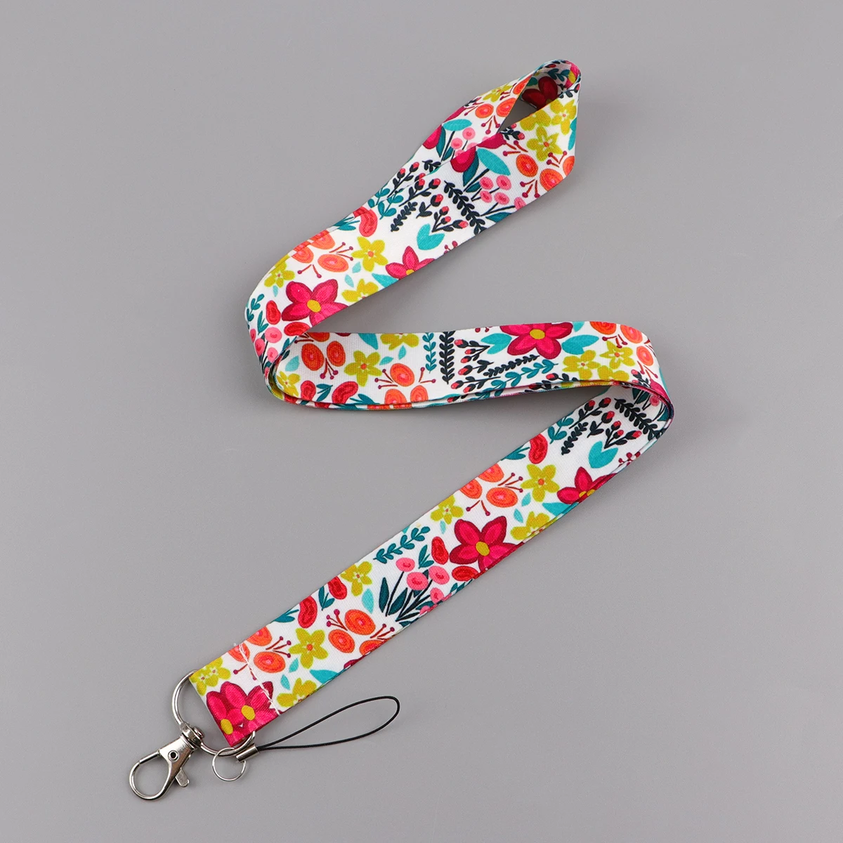 

Flowers Lanyard For Key chain ID Card Cover Pass Mobile Phone Badge Holder Key Ring Neck Straps Phone Accessories