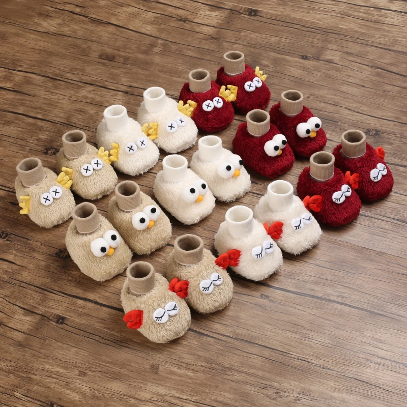 Newborn Cute and Funny Warm Socks For Boys and Girls Aged 0-1 With Soft Cloth Soles and Bed Shoes