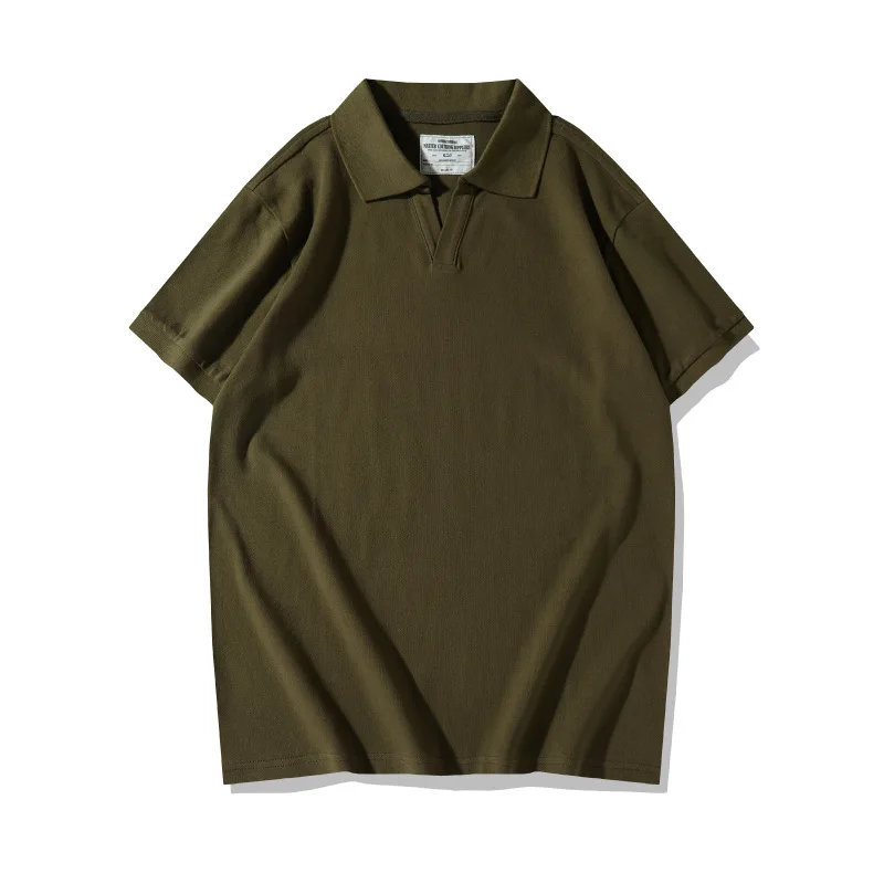 OK5108 100% Cotton 200g/m² Good Quality Short Sleeve Men's Polo-shirt Summer Fashion Solid Color Simple Basic Pullover T-shirts