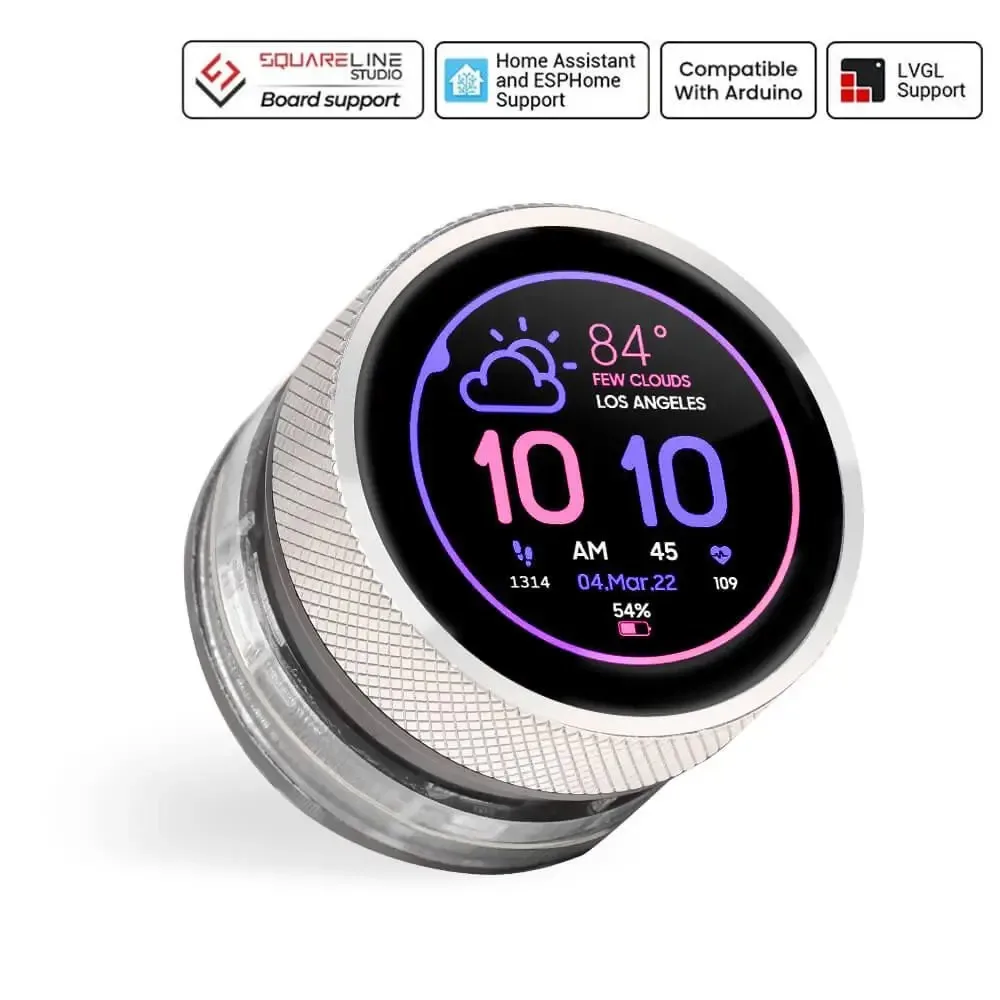 Elecrow CrowPanel 1.28inch HMI ESP32 240*240 IPS Round Rotary Display Touch Knob Screen - Free Shipping