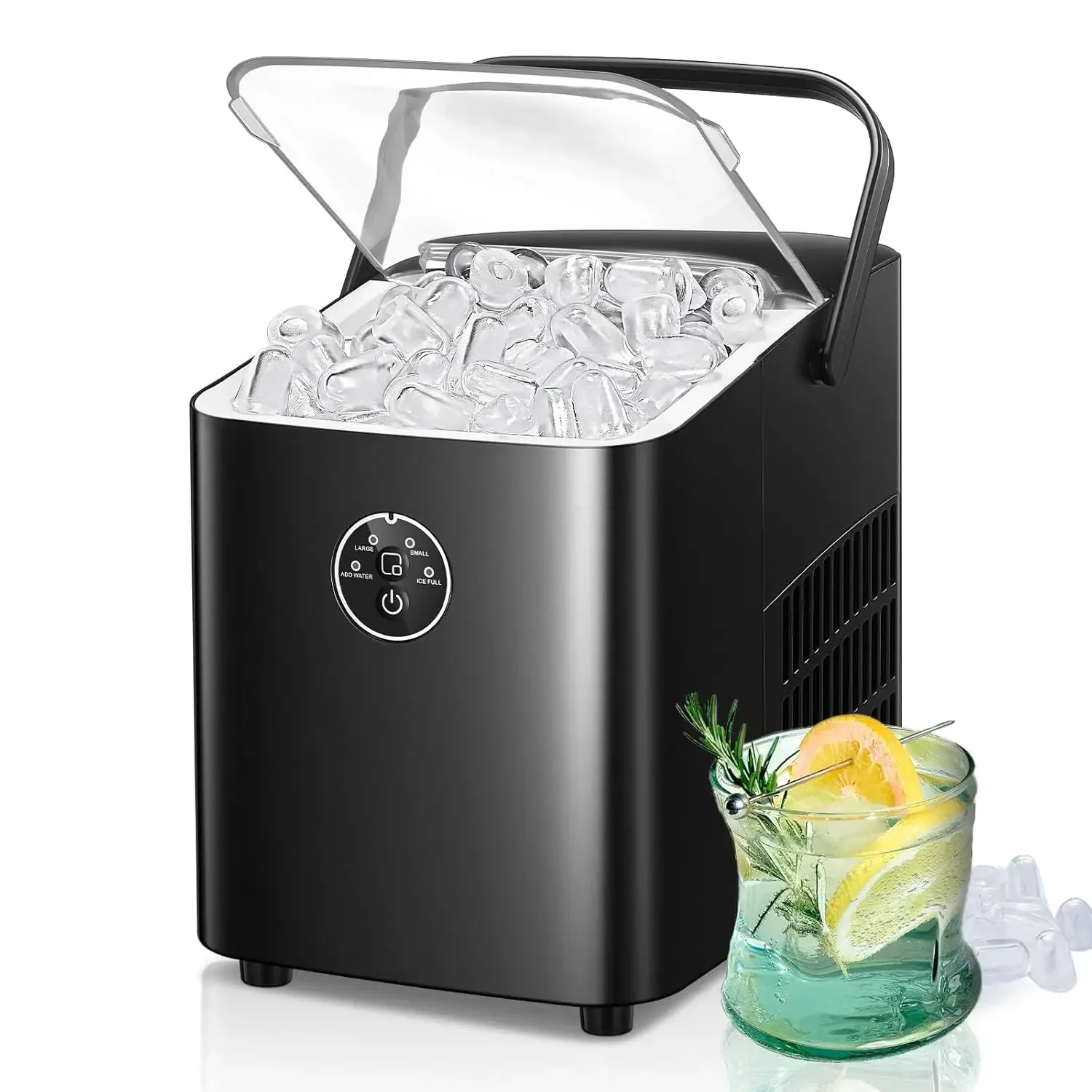 Ice Maker  , 2 Sizes of Bullet Ice, Portable Maker Machine Self-Cleaning, Ready in 6 Mins, Ice Scoop & Ba