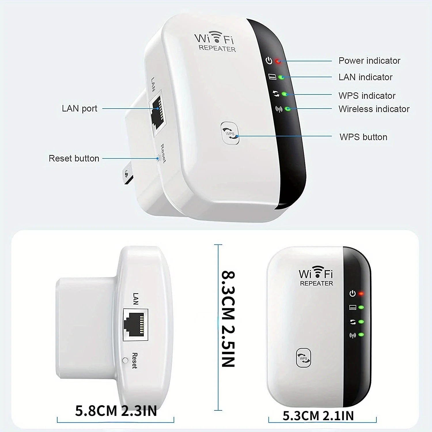 WIFI Extension Enhancer Internet Enhancer Repeater mit Ethernet-Anschluss WLAN-Signalverstärker Drahtloser Signalverlängerungsrouter