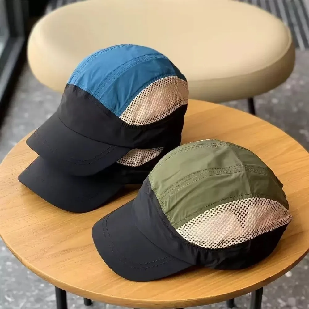 Stylish Quick-Dry Baseball Cap Breathable Mesh Short Brim Peaked Cap Japanese Retro Style Sun Visor Hat Outdoor Use