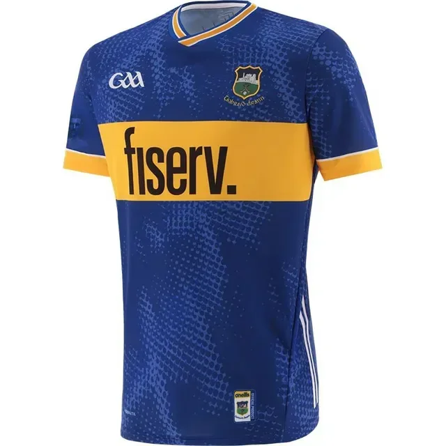 2024 سترة تدريب Tipperary GAA للرجال من قميص الرجبي الحجم: S-3XL (اسم ورقم الطباعة)