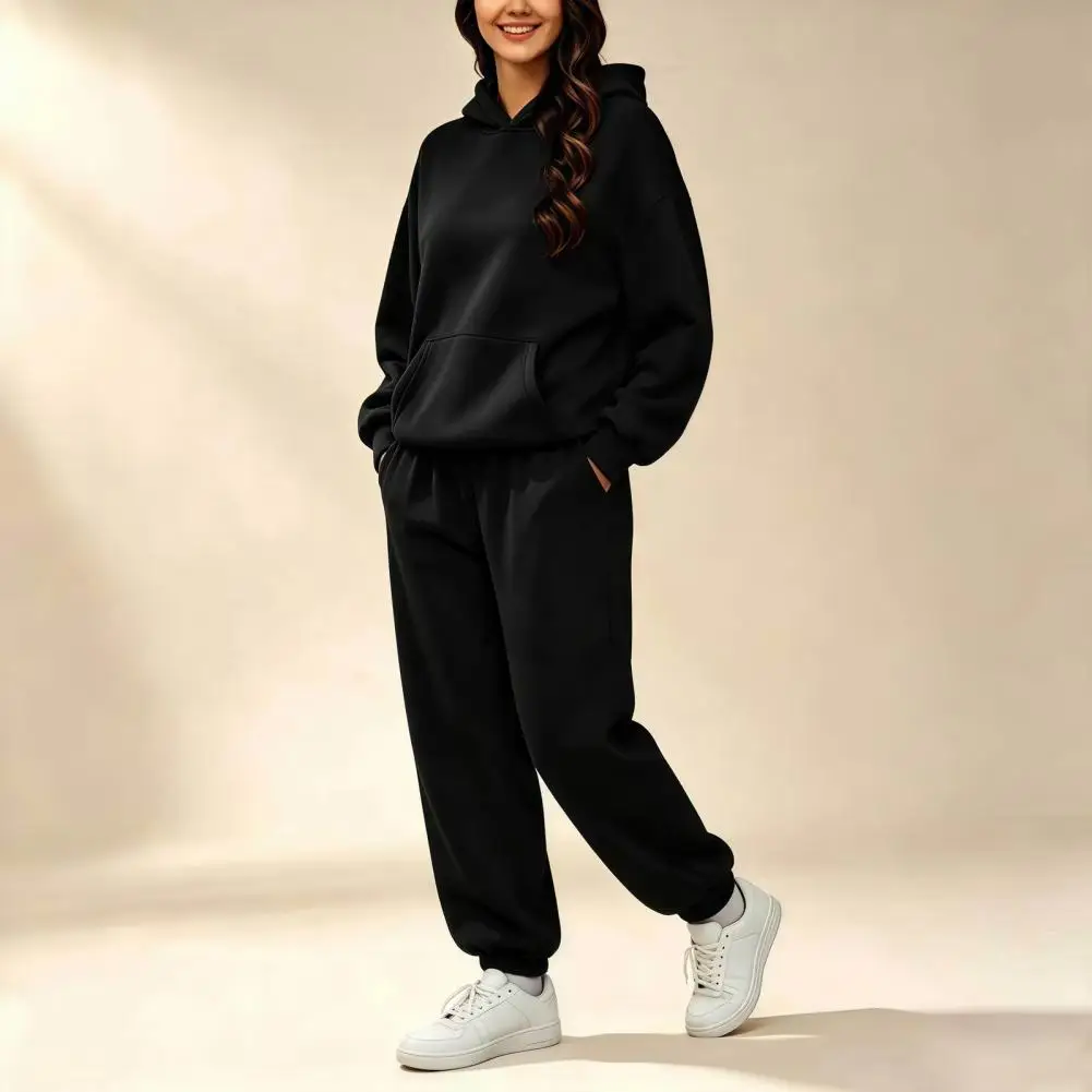 Everyday Pullover Sweatshirt Sets Women's Two Piece Tracksuit Set Long Sleeve Hoodie High Waisted Joggers Casual for Spring
