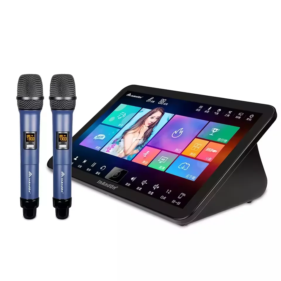 

InAndOn 18.5" Karaoke Machine Set 4TB HDD Five in One KTV Player Machine with Wireless Microphone Professional Karaoke Set