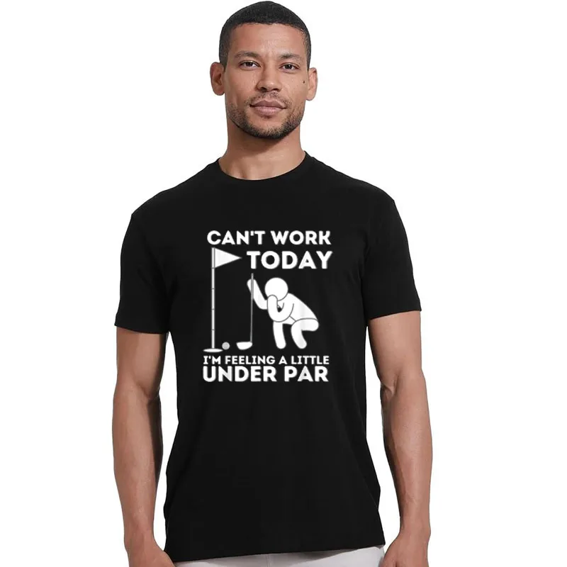 今日は仕事に行けない、ちょっとパーカット気味 - ゴルフTシャツ ノベルティギフト ゴルフ愛好家 プレーヤー 皮肉な言葉入りTシャツ Y2Kファッション