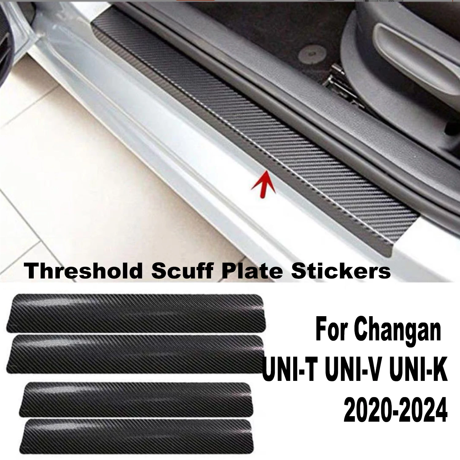 Car Door Sill Threshold Pedal Cover Trim For Changan Uni-T UNI-K 2020-2024 Protector Scuff Plate Guards Interior Accessories