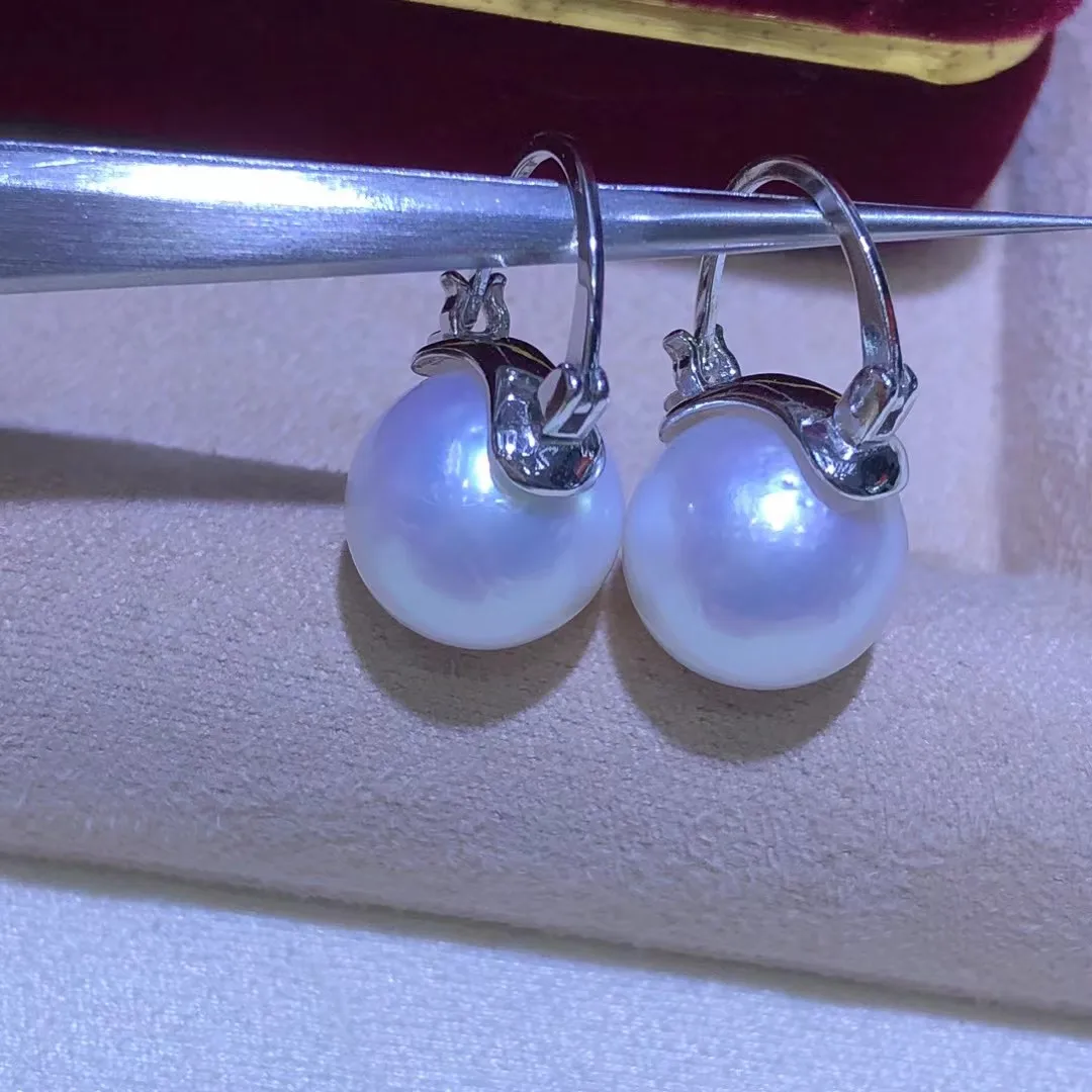 Wholesale S925 Sterling Silver Earrings Mount Findings Settings Base Mounting Parts Accessory for 11-12mm Pearls 5 pairs/lot