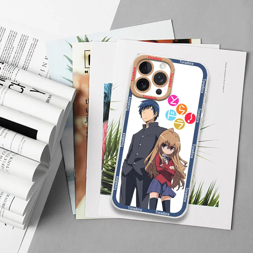 Anime Toradora Phone Case for Samsung S24 S23 S22 S21 A55 A54 A35 FE PLUS ULTRA Transparent Bezel Shell