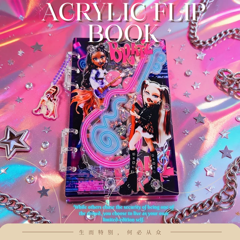 Acrylic, shaky A5 A6 A7 rustling fashion Bratz Dolls loose-leaf, handbook, notebook, friend, creative, decompression, gift