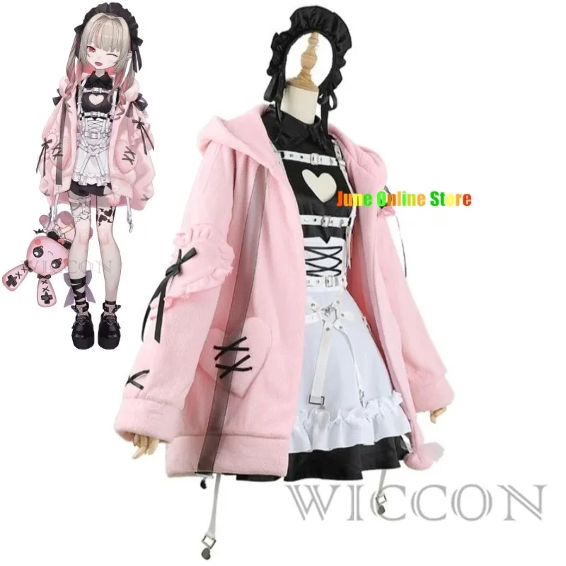 

2025 Youtuber Vtuber Makaino Ririmu Kissme Lovelyheart Lolitania Rrm Nijisanji Gamers Cosplay Costume Wig Anime Dress Halloween