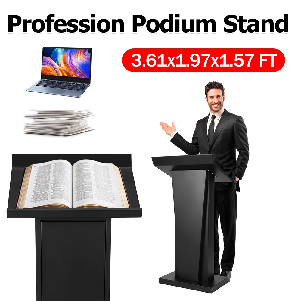 แท่นยืนพูดแบบตั้งพื้น ทนทานต่อการสึกหรอ ทำจากโลหะ เหมาะสำหรับโบสถ์ โรงเรียน และสำนักงาน