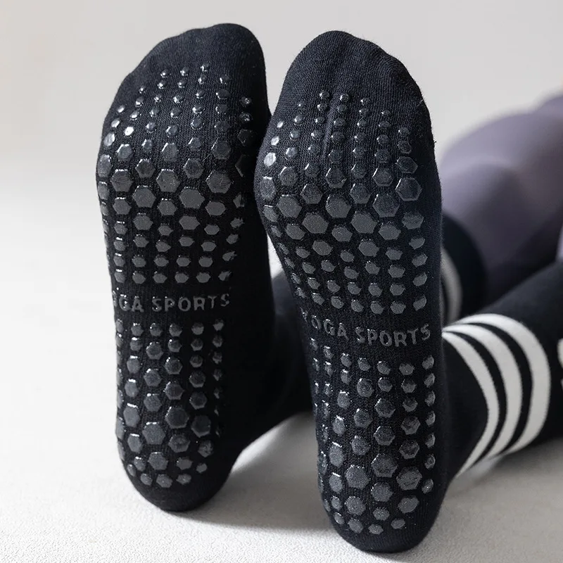 New Cotton Long-tube Yoga Socks Unisex Calf Stocking Silicone Anti-slip Pilates Socks Fitness Gym Dance Sports Sox
