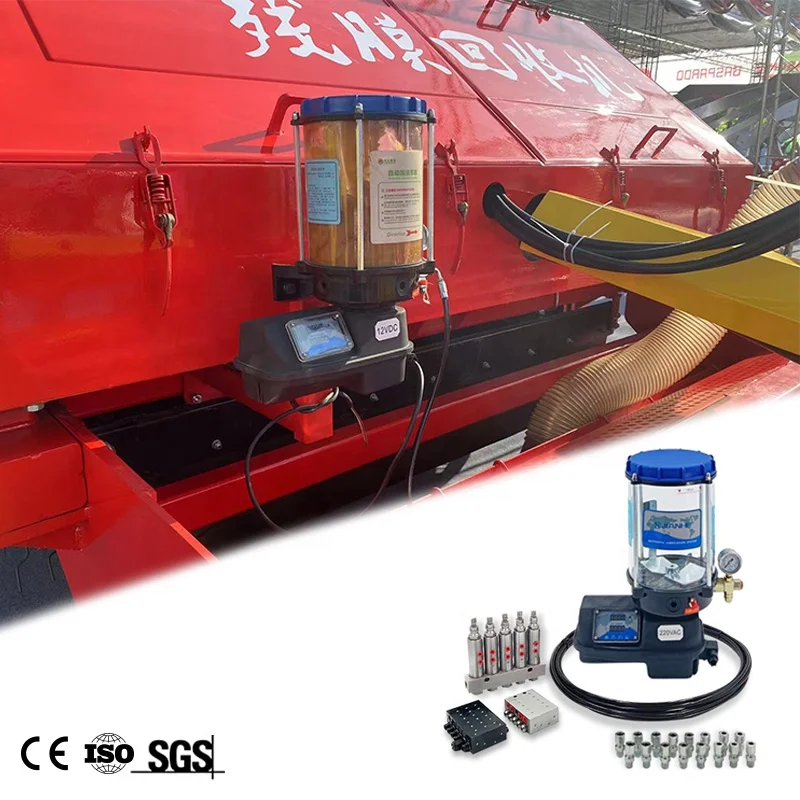 Motorised progressive grease pump timer central automatic grease lubrication system automatic grease pump for Excavator Loader