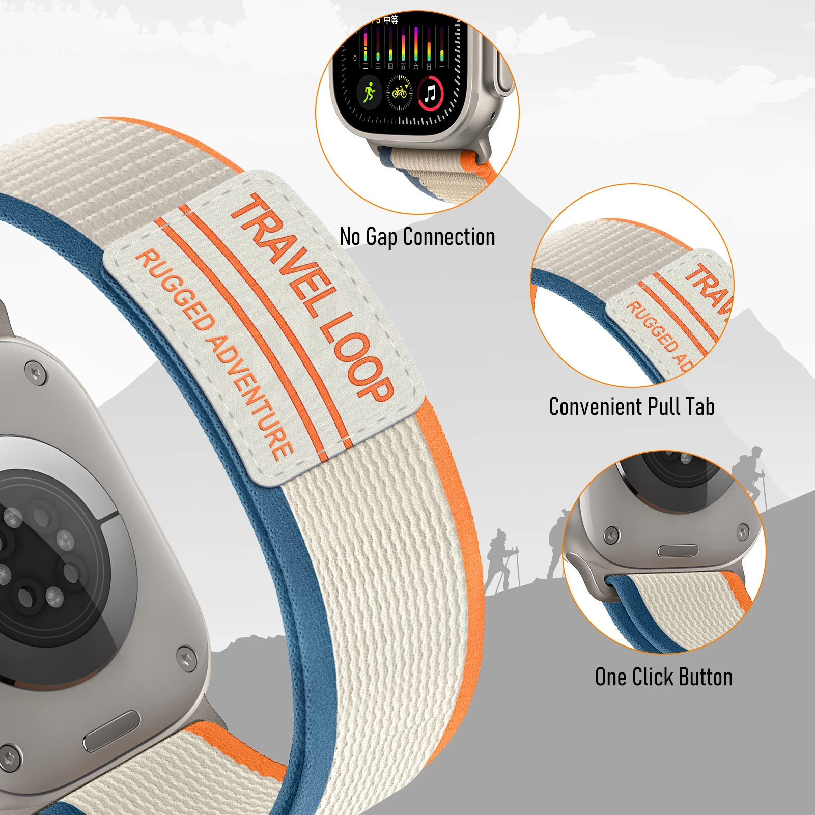 Straps For Apple watch Ultra 2 band 49mm 46mm 44mm 45mm 42mm 41mm Nylon Trail Loop bracelet correa iwatch series 10 9 7 8 6 5 se