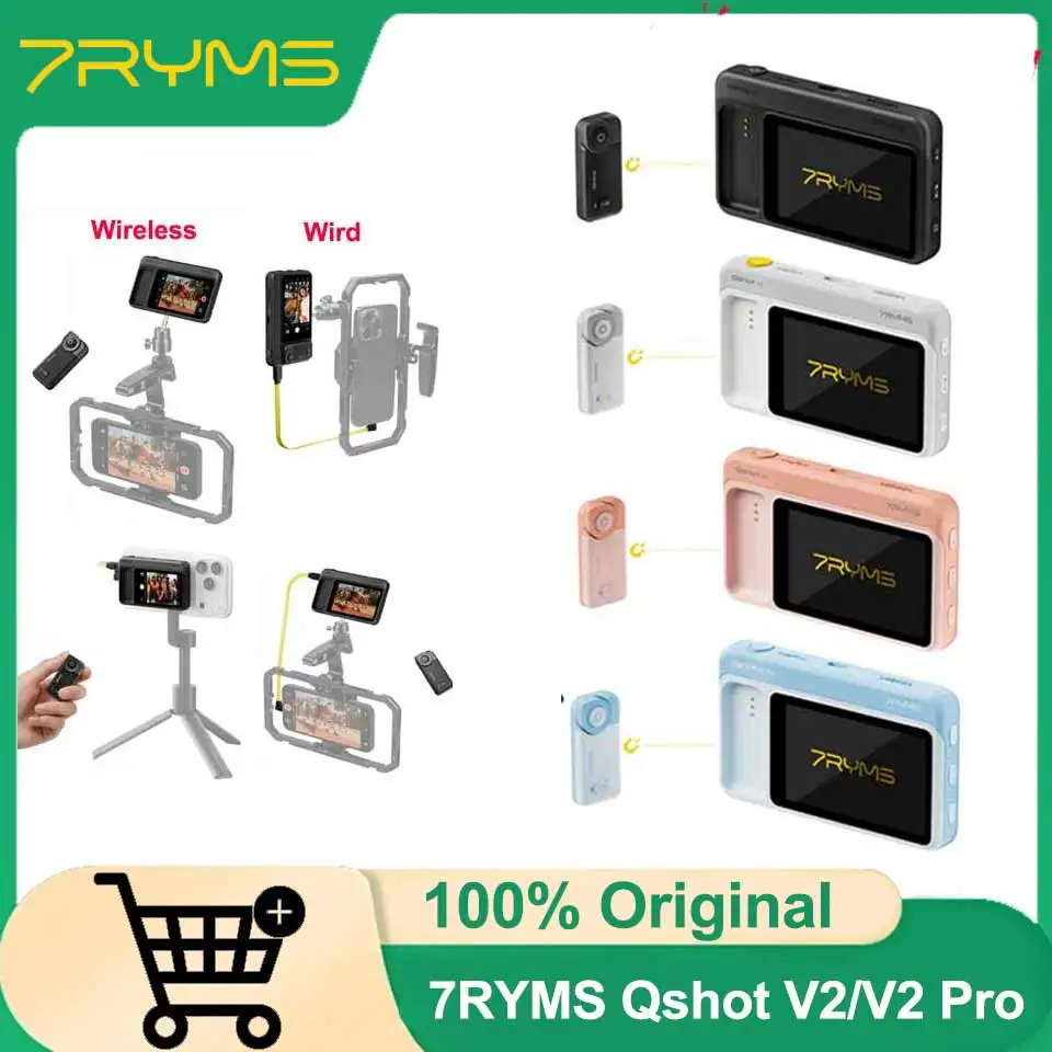 

7RYMS Qshot V2/V2 Pro Wired/Wireless Phone Monitor Screen Magnetic Selfie 3.1inch 480*800 IPS Display Screen Wireless Photo