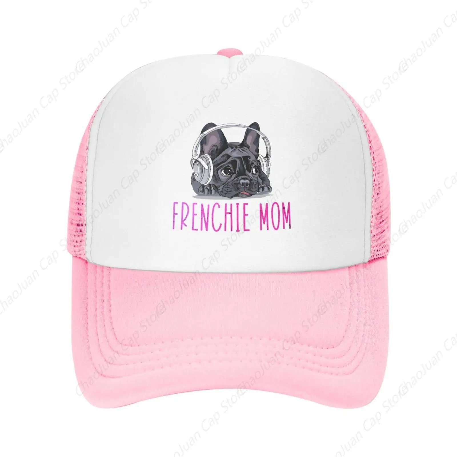 Pug Dog Frenchie Mom Trucker Hats Women Cute Trucker Cap Women Golf Trucker Hat Mesh Baseball Hats