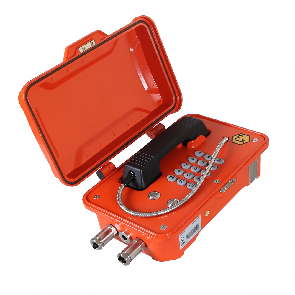 J&R Ruggedized IK10 Impact Resistant Weatherproof IP67 IECEx Explosion Proof Analog/IP Network Phone Hotline Model