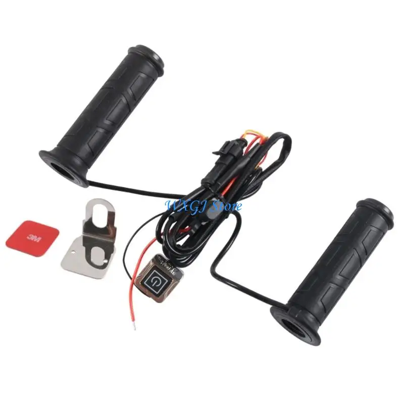 

37JE 3 Stage Thermal Control Heated Motorcycle Grips 12V Fit Winter Handlebar Accessories