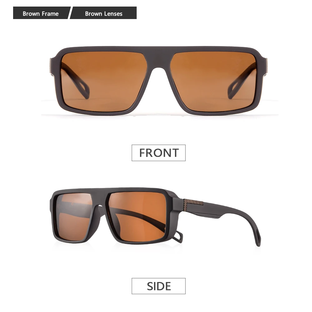 CRIXALIS 3-teilige polarisierte Sonnenbrille für den Außenbereich, für Herren und Damen, modisch, Sport, Angeln, Sonnenbrille, männlich, quadratisch, Driving Shades UV400 – Detail 6