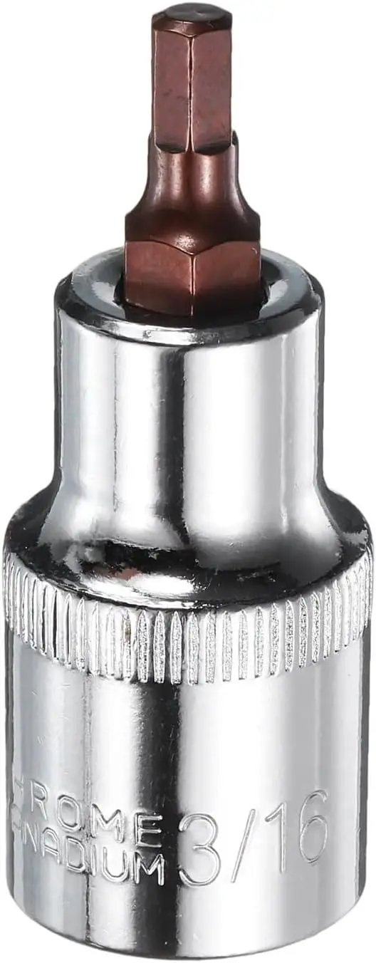 

3/16' Hex Bit Socket 1/2' Square Drive SAE Impact Bit Set, S2 & CR-V Steel
