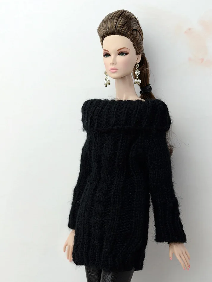 For barbie outfit pullip Doll Accessories Princess casual suit top coat For Barbie Doll clothes Sweater white black yellow 1/6