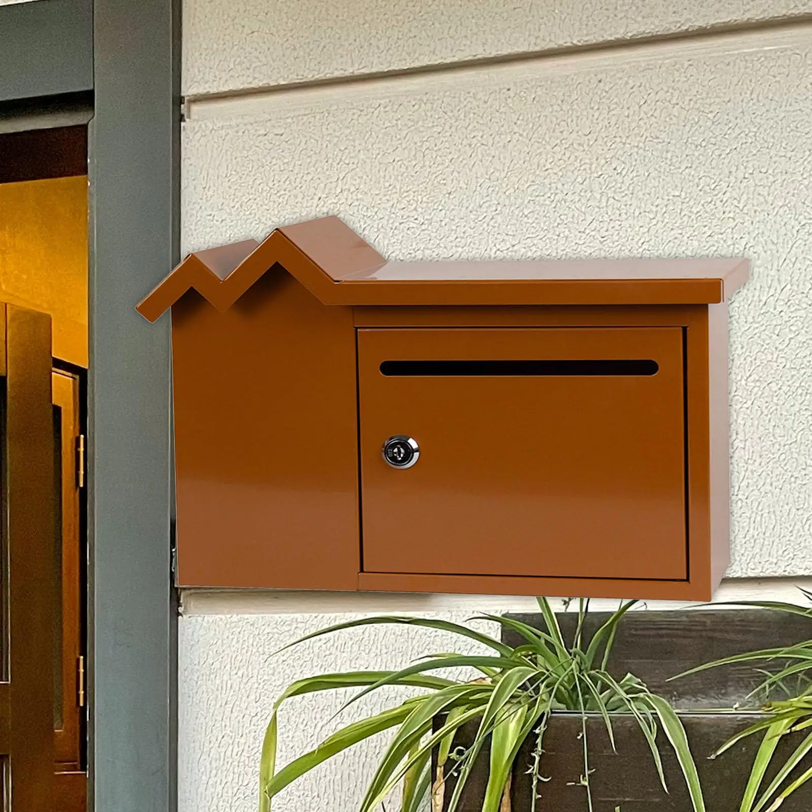 

Mail Storage Wall-mounted Easy to Use Solid M-shaped Galvanized Plate Multipurpose Letter Box for School Domestic Decor Outdoor
