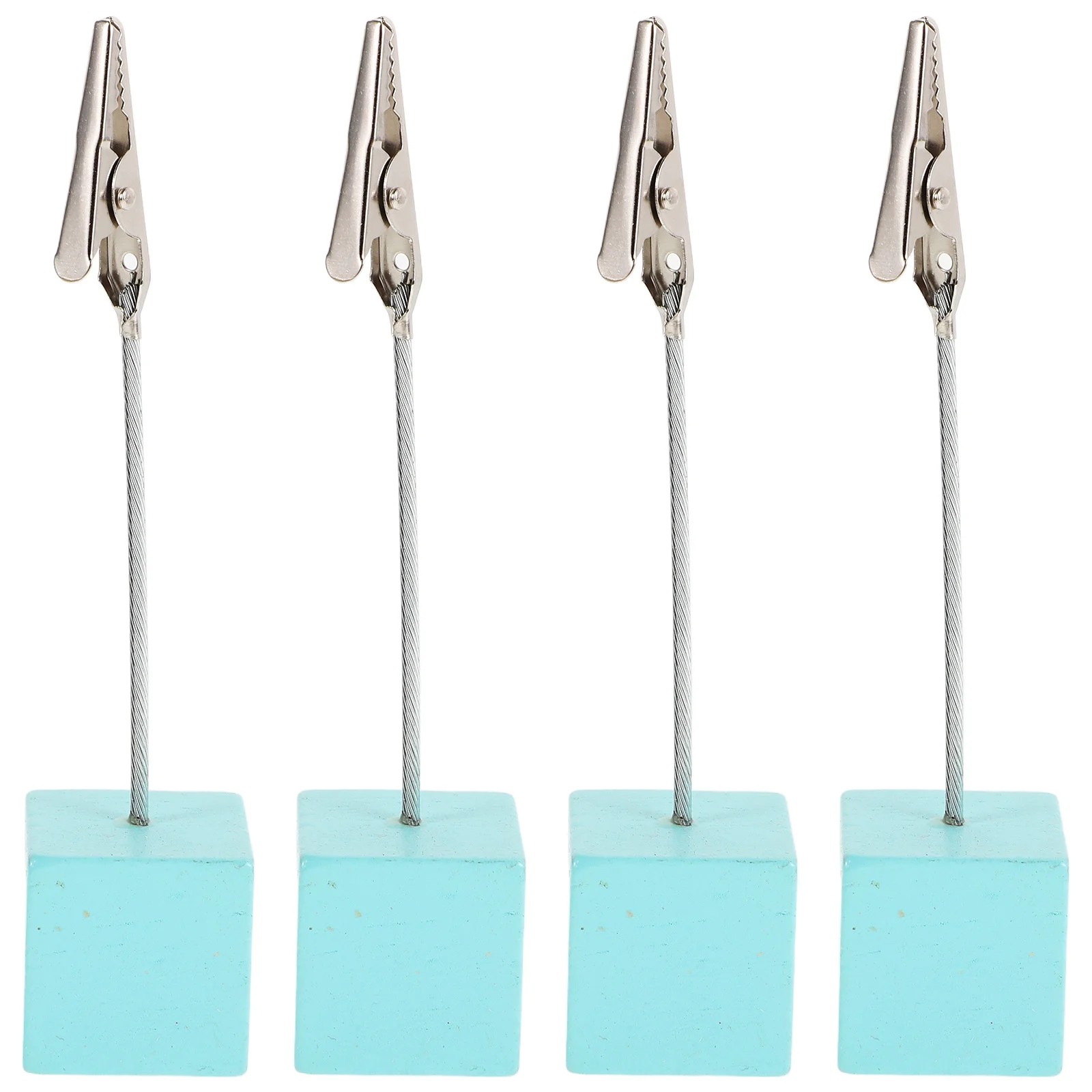 

4Pcs Cube Base Memo Clip Holder Material Note Stand Photo Display Desk Organizer Home Office Decoration