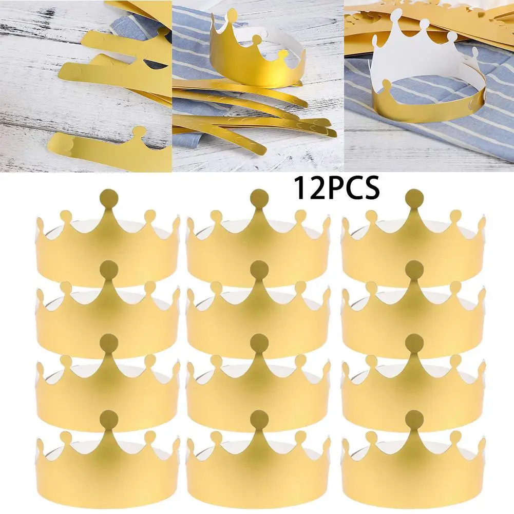 Baby Shower Bridal Shower Birthday Hats Paper Gold Card Crown 12pcs 19.5 X 19.5 X 11.5cm Bright Color Gold Gold Card