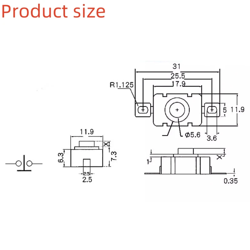 10 STKS KAN-28 Zaklamp Schakelaars Touch Drukknop AC/DC 250 V 1.5A Zelfsluitende SMD Type 18mm x 12mm