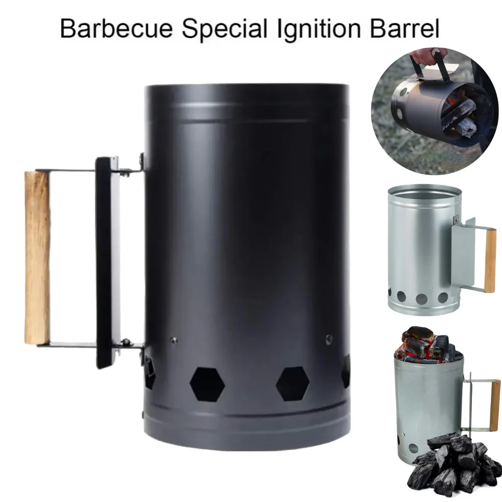 Saplı Kömür Baca Başlatıcı Hızlı Ateş Briket Başlatıcılar Kömür Izgara ve Barbeküler için Kömür Baca Çakmağı Olabilir