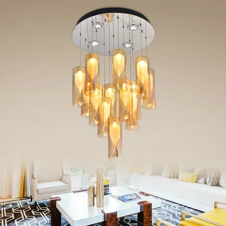 

Modern Chandelier Bedroom Restaurant Light Luxury Lamp Chandelier Home Lighting Glass Chandelier LED Simple Living Room Lamp