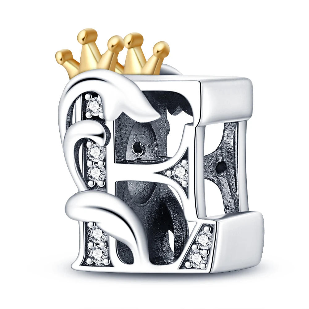 925 Sterling Silver Letter Charm Bead A-Z for Bracelets - Product Image 6