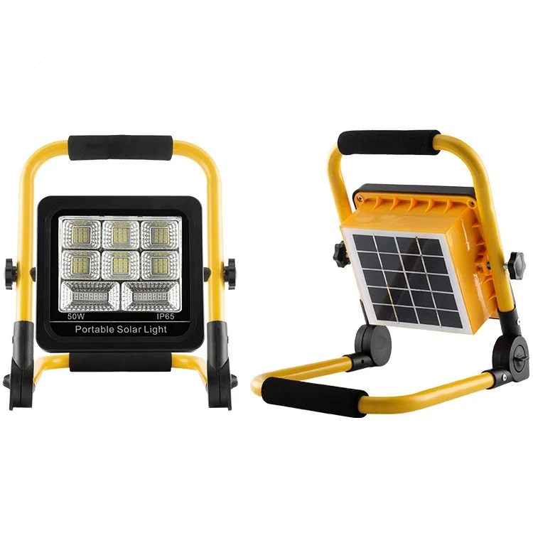 50W/100W USB LED Work Light Portable Waterproof IP65 Solar Flood Light Rechargeable Spotlight for Outdoor Work Camping Barbecue