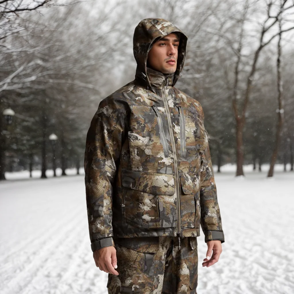 Men\'s Winter Camouflage Hudson Waterproof Jacket Insulated Fishing Hunting Outdoor Camo Thermal Protection