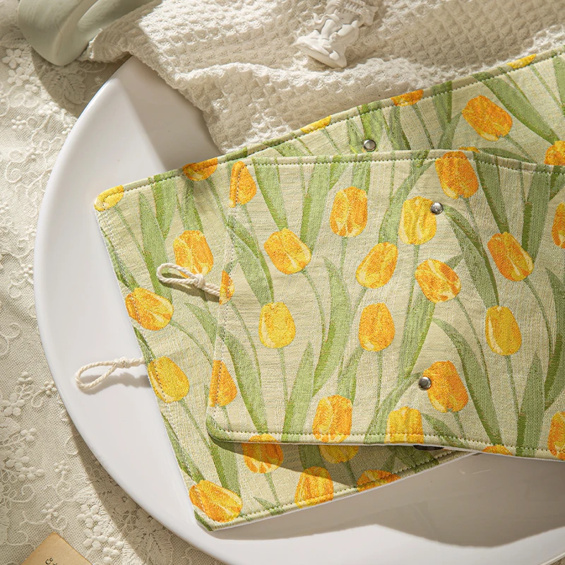 Tulip Fabric Noodle Cotton Little Fresh A5 A6 Loose Leaf Handmade Ledger Literary Handmade Notebook Thickening