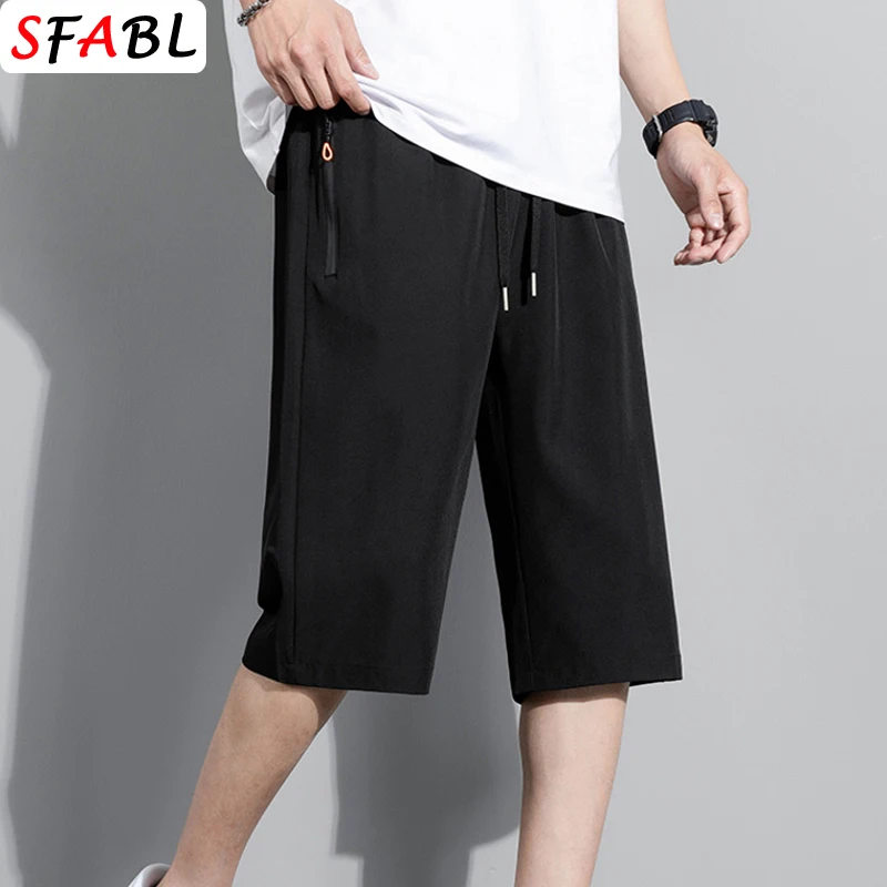 Summer New Fashion Shorts Men Quick Dry Breathable Sports Shorts Men Jogging Running Gym Fitness Short Pants Men Black Gray XXXL