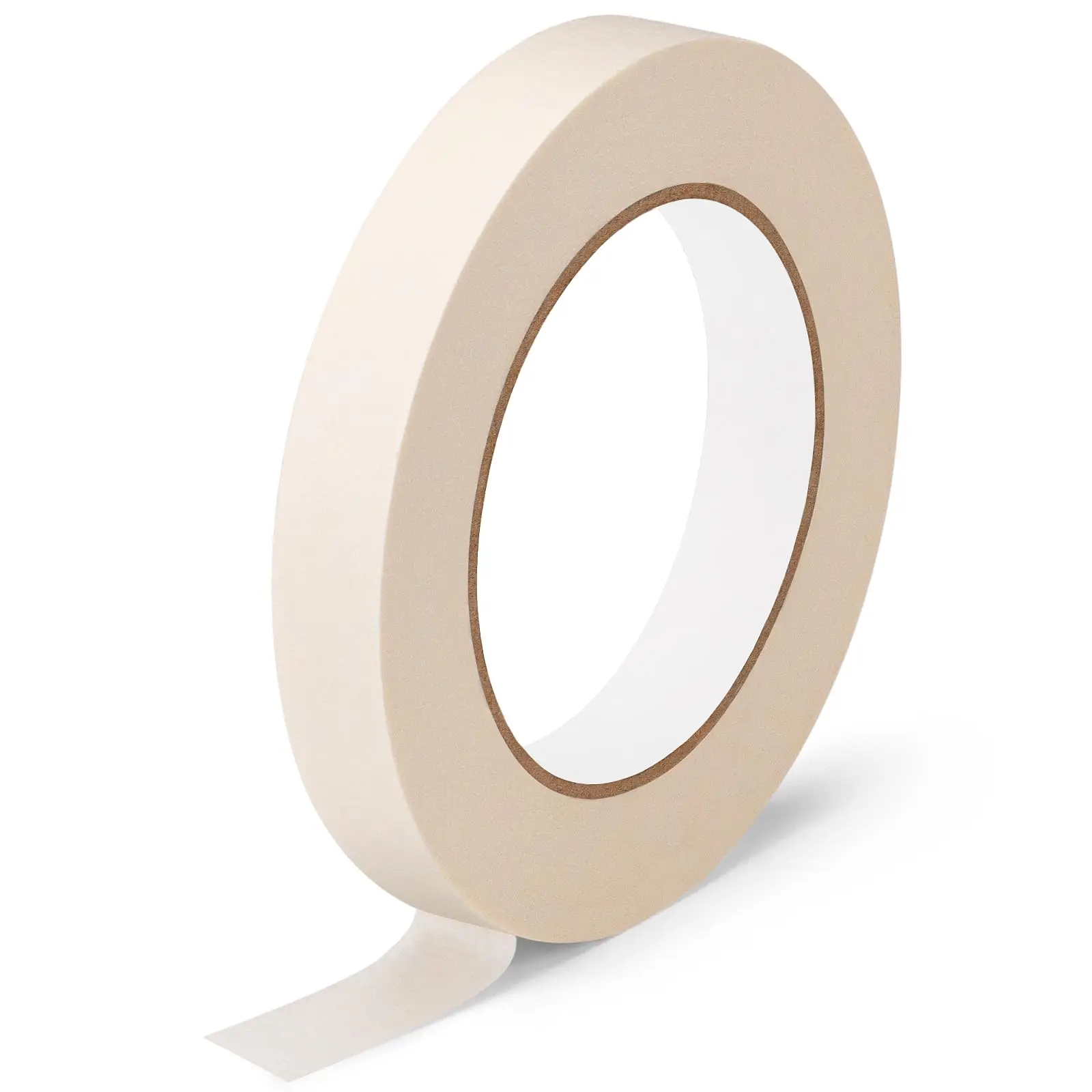 

15M White Masking Tape General Purpose Painter's Tape Beige Crepe Paper Tape for Painting, Labeling, Packing, Craft, Art