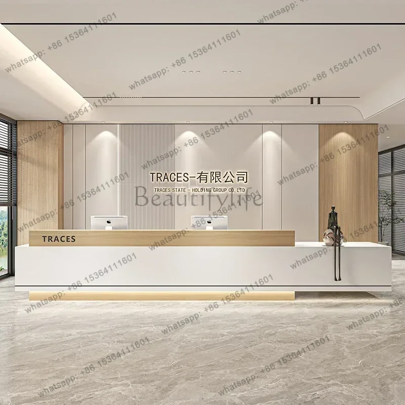 Factory Direct Sales Italian Style Beauty Salon Reception Desks Clothing Store Modern High-end Reception Desks Designer Office F