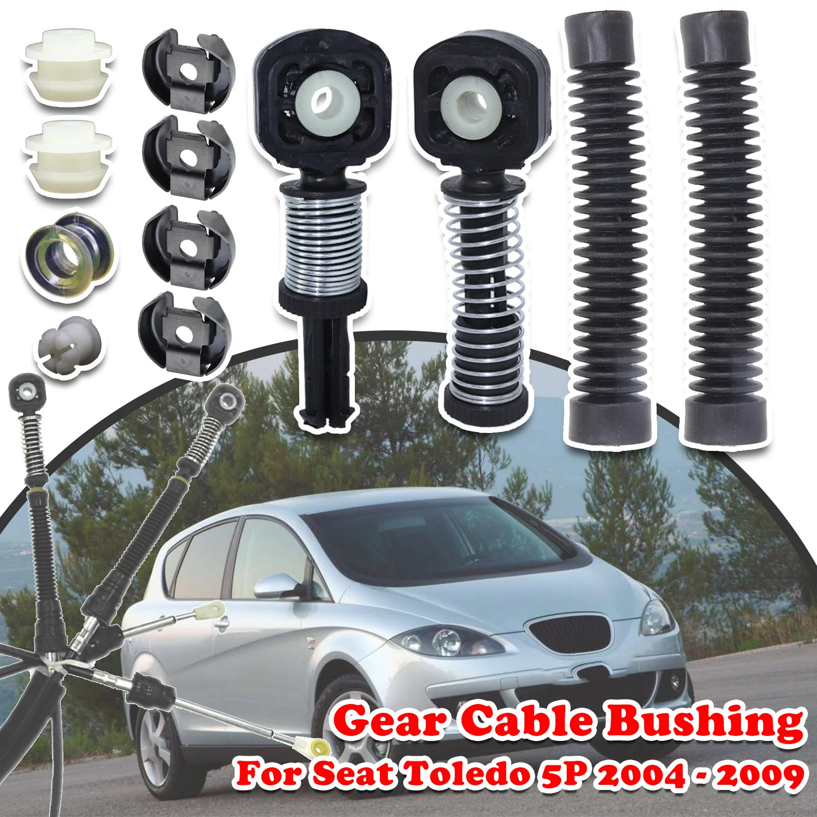 

For Seat Toledo 5P Manual Gearbox Shift Cable Linkage Control Shifter Gaiter Lever Connect Bushing 1K0711265 2004 2005 - 2009