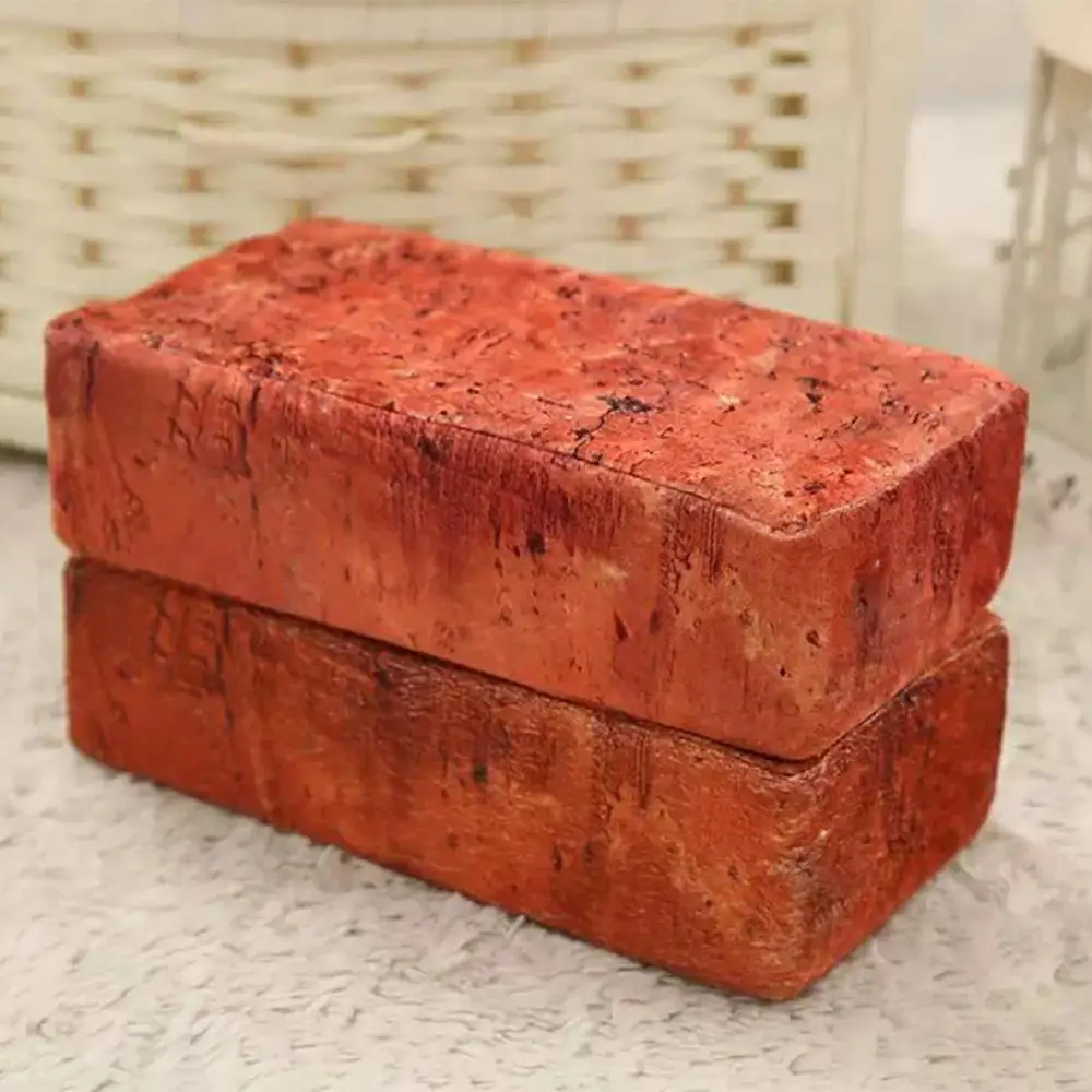 Simulation Red Brick Pillow Brick Solid Brick Hollow Wood Block Ornaments Block Pillow Office Nap Rest Sponge Cushion
