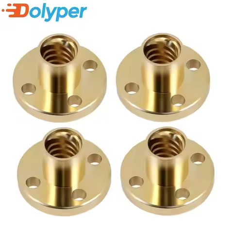 2-10pcs 3D Printer T8 Lead Screw Nuts Brass Flange Nut Pitch 2mm Lead 2mm 8mm DIY T8 Nut Screw Trapezoidal CNC 3D Printer Parts