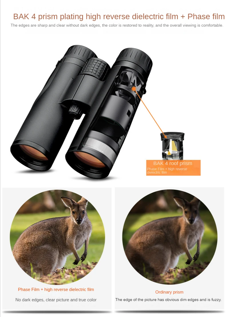 Shuntu Powerful ED Binoculars 8x42 10x42 Long Range IPX7 Waterproof Bak4 Prism SMC Optical Coating For Hunting Camping Travel