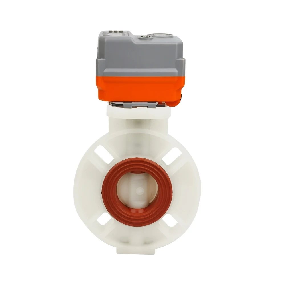 

motorized pvdf butterfly valve type of industrial valve used to control the flow of fluids in a pipeline