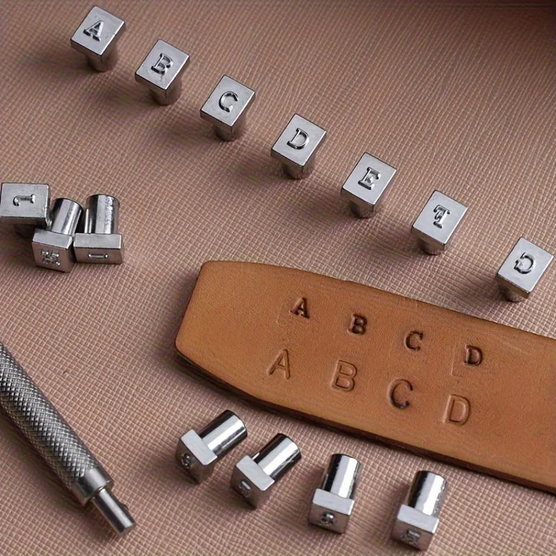 DIY leather stamping process printing tool 6mm tool set 36 metal alphanumeric pattern stamping