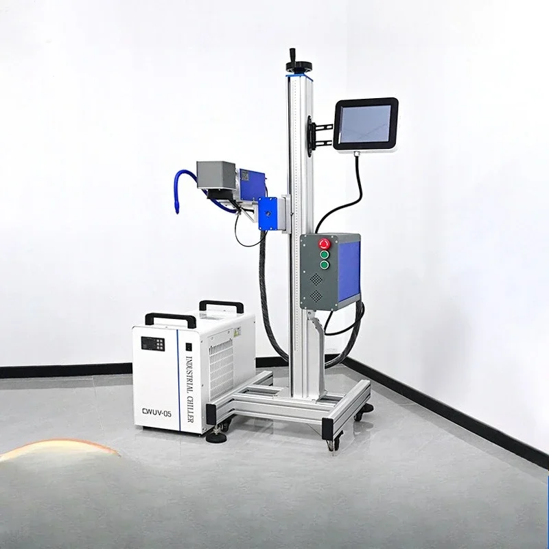 automatic fiber ultraviolet flight laser marking machine inkjet printer